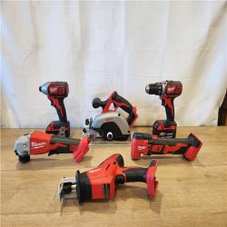 AS-IS- M18 18-Volt Lithium-Ion Cordless Combo Kit 7-Tool with 2-Batteries  Charger and Tool Bag
