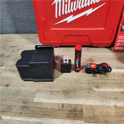 HOUSTON LOCATION - AS-IS Milwaukee-3522-21 Green Beam Laser Cross Line Plumb Point USB Rechargeable