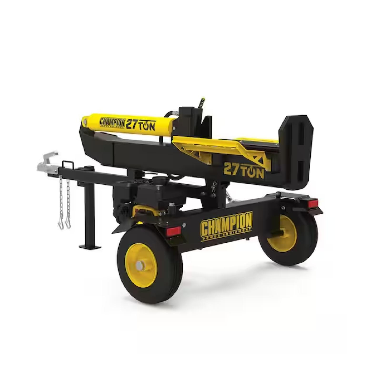 DALLAS LOCATION - Champion Power Equipment 27 Ton 224 cc Gas Powered Hydraulic Wood Log Splitter w/Vertical/Horizontal Operation and Auto Return-with Hydraulic Oil