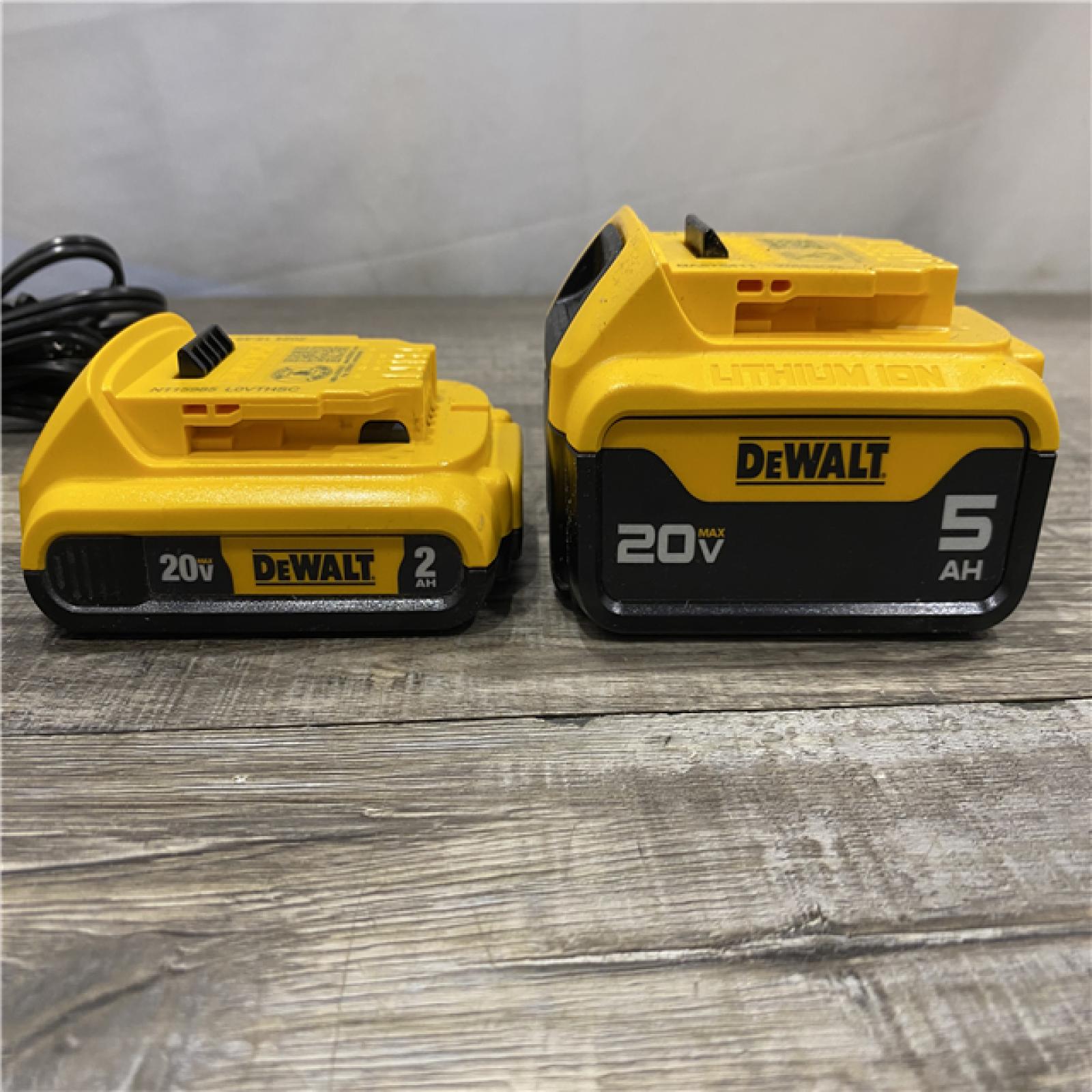 AS-IS DEWALT 20V MAX Lithium-Ion Battery Kit with 5.0Ah and 2.0Ah Battery and Charger