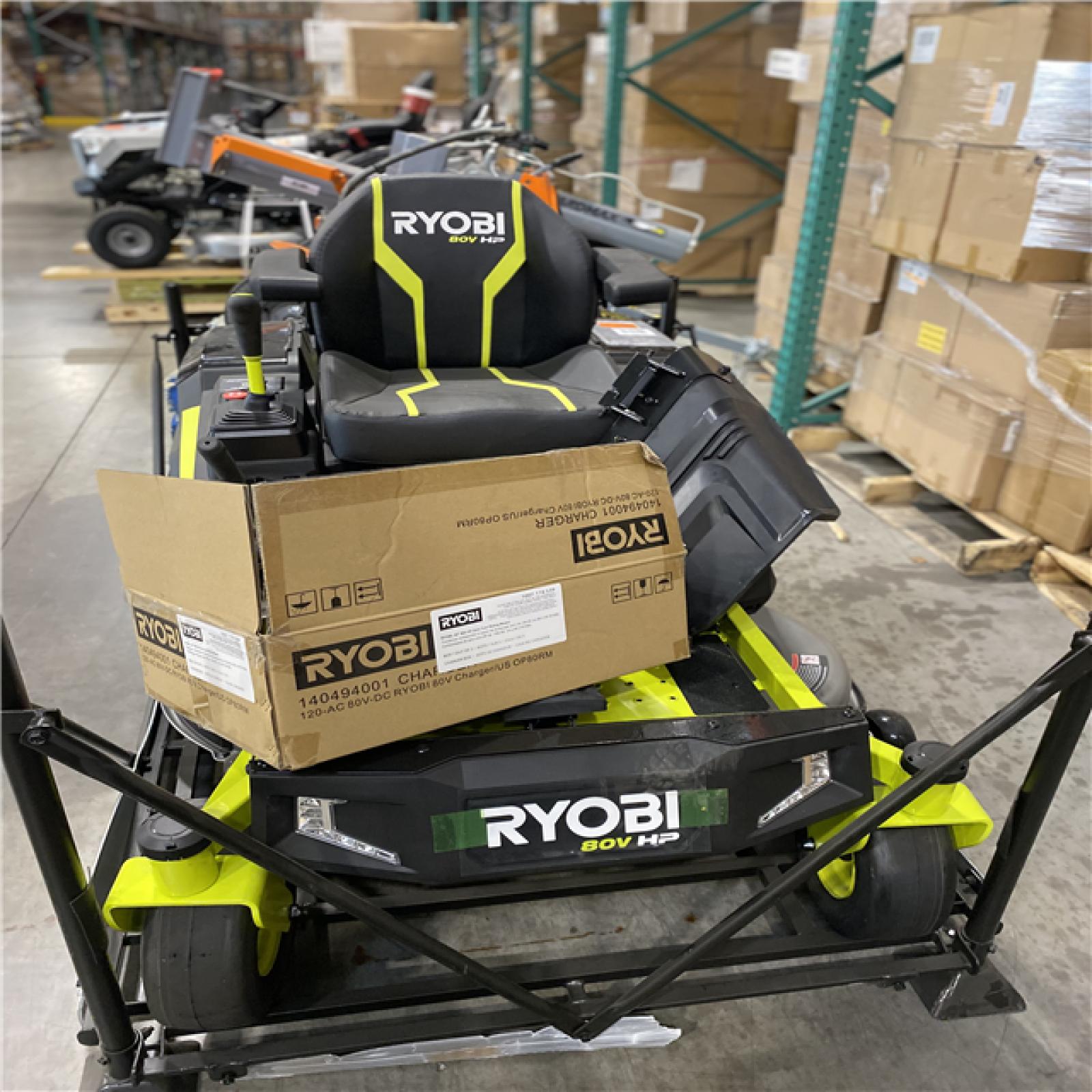 Dallas Location - As-Is RYOBI 80V HP Brushless 42 in. Battery Electric Cordless Zero Turn Riding Mower (2) 80V Batteries (2) 40V Batteries and Charger