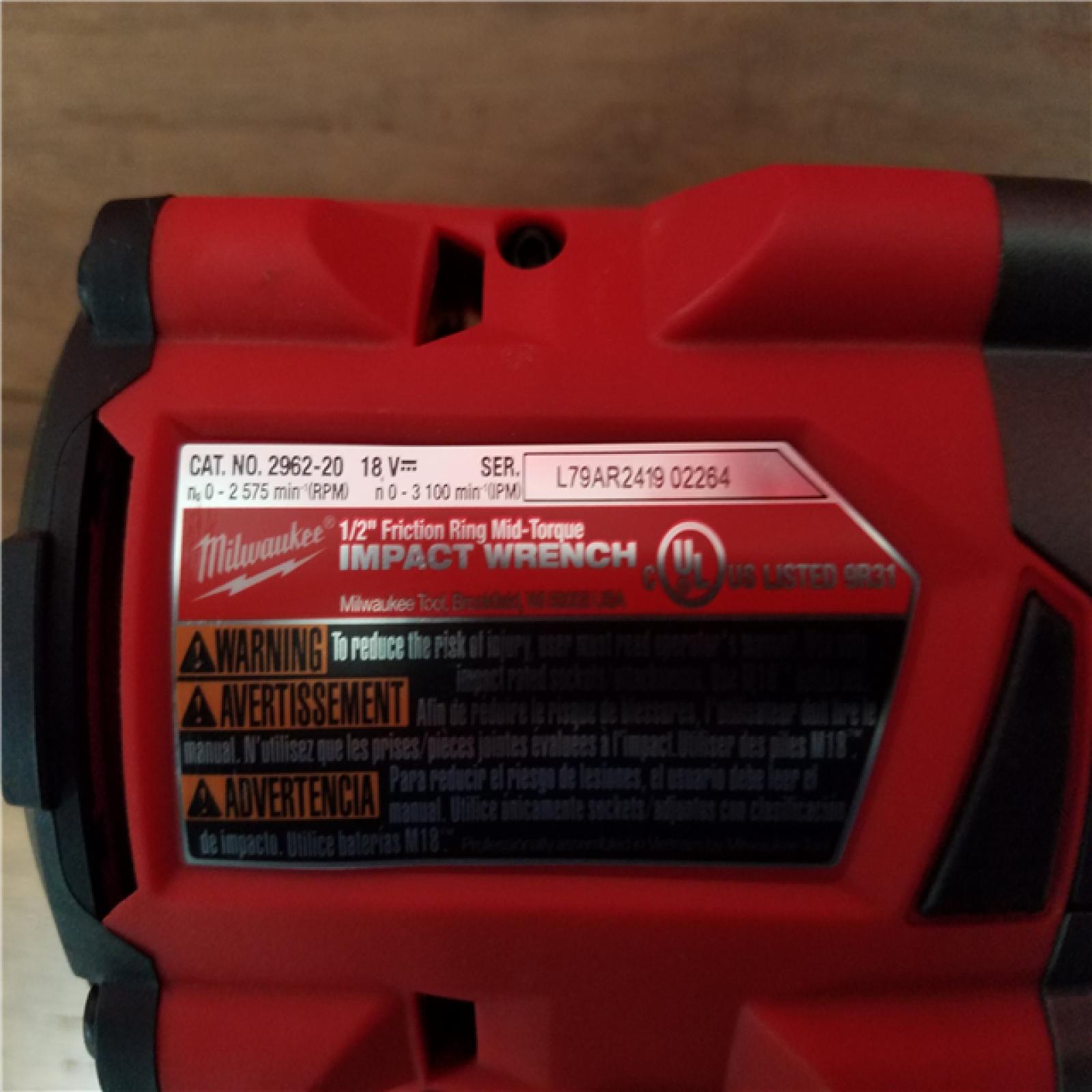 California NEW Milwaukee 1/2 Mid Torque Impact Wrench, Includes (2) Batteries, Charger & Hard Case