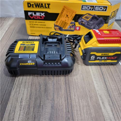 AS-IS DEWALT FLEXVOLT 20V/60V MAX Lithium-Ion 6.0Ah Battery Pack with 6 Amp Output Charger