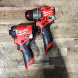 HOUSTON LOCATION - AS-IS Milwaukee M12 FUEL Cordless 2-Tool Combo Kit: 1/2Hammer Drill  1/4Hex Impact Driver 3497-22