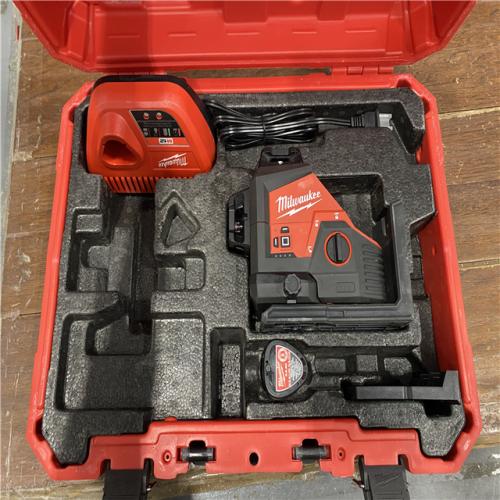 AS-IS Milwaukee-3632-21 M12 Green Beam Laser 360Â° 3-Plane Kit