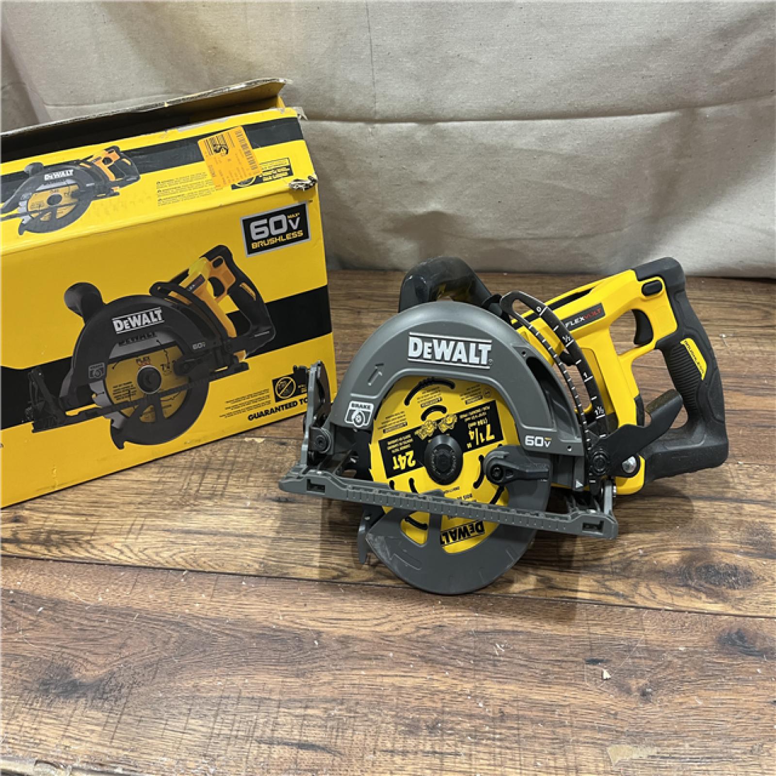AS-IS DEWALT FLEXVOLT 60V MAX Cordless Brushless 7-1/4 in. Wormdrive Style Circular Saw (Tool Only)