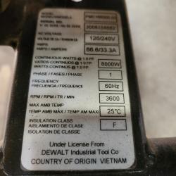 Phoenix AS-IS DEWALT 10000 / 8000-Watt Electric Start Gas Powered Portable Generator with Idle Control  GFCI Outlets and CO Protect-DXGNR8000