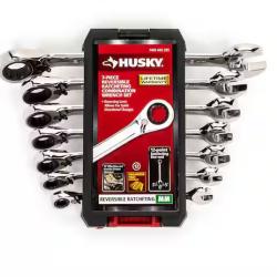 NEW! - Husky Reversible Ratcheting MM Combination Wrench Set (7-Piece) - 12 UNITS