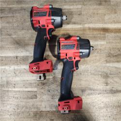 HOUSTON LOCATION - AS-IS (2) Milwaukee M18 18V Fuel 1/2  Mid-Torque Impact Wrench Cordless Lithium-Ion Brushless with Friction Ring 2962-20 (TOOL ONLY)