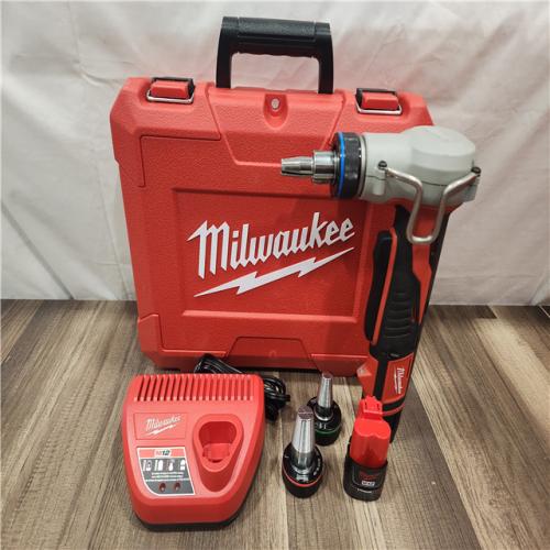 AS-IS- Milwaukee M12 12V Lithium-Ion Cordless PEX Expansion Tool Kit with (2) 1.5 Ah Batteries  (3) Expansion Heads and Hard Case