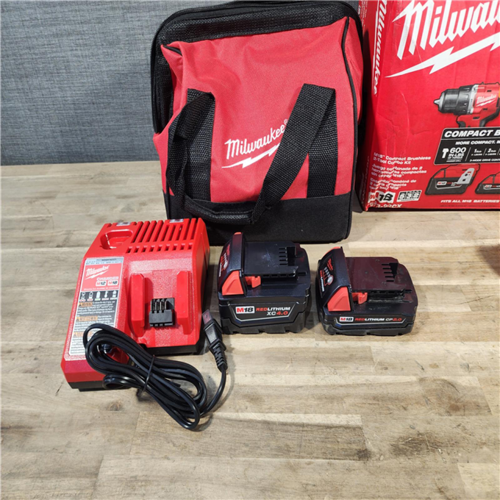 HOUSTON LOCATION - AS-IS Milwaukee M18 Compact Brushless 2-Tool Combo Kit