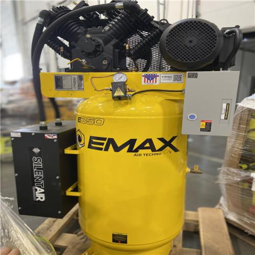 DALLAS LOCATION - EMAX 80 Gal. 10 HP V4 1-Phase Silent Air 175 PSI Electric Air Compressor with Isolator Pads and Auto Drain