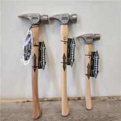 Phoenix Location Stiletto 14 oz. & 10 oz. Titanium Milled Face Hammer with 18 in. Curved Hickory Handle (3 Hammers)