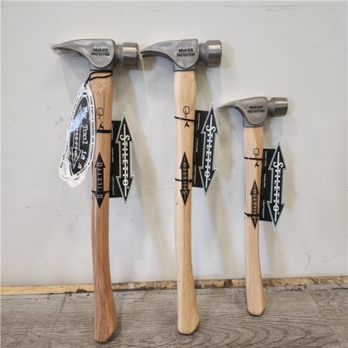 Phoenix Location Stiletto 14 oz. & 10 oz. Titanium Milled Face Hammer with 18 in. Curved Hickory Handle (3 Hammers)