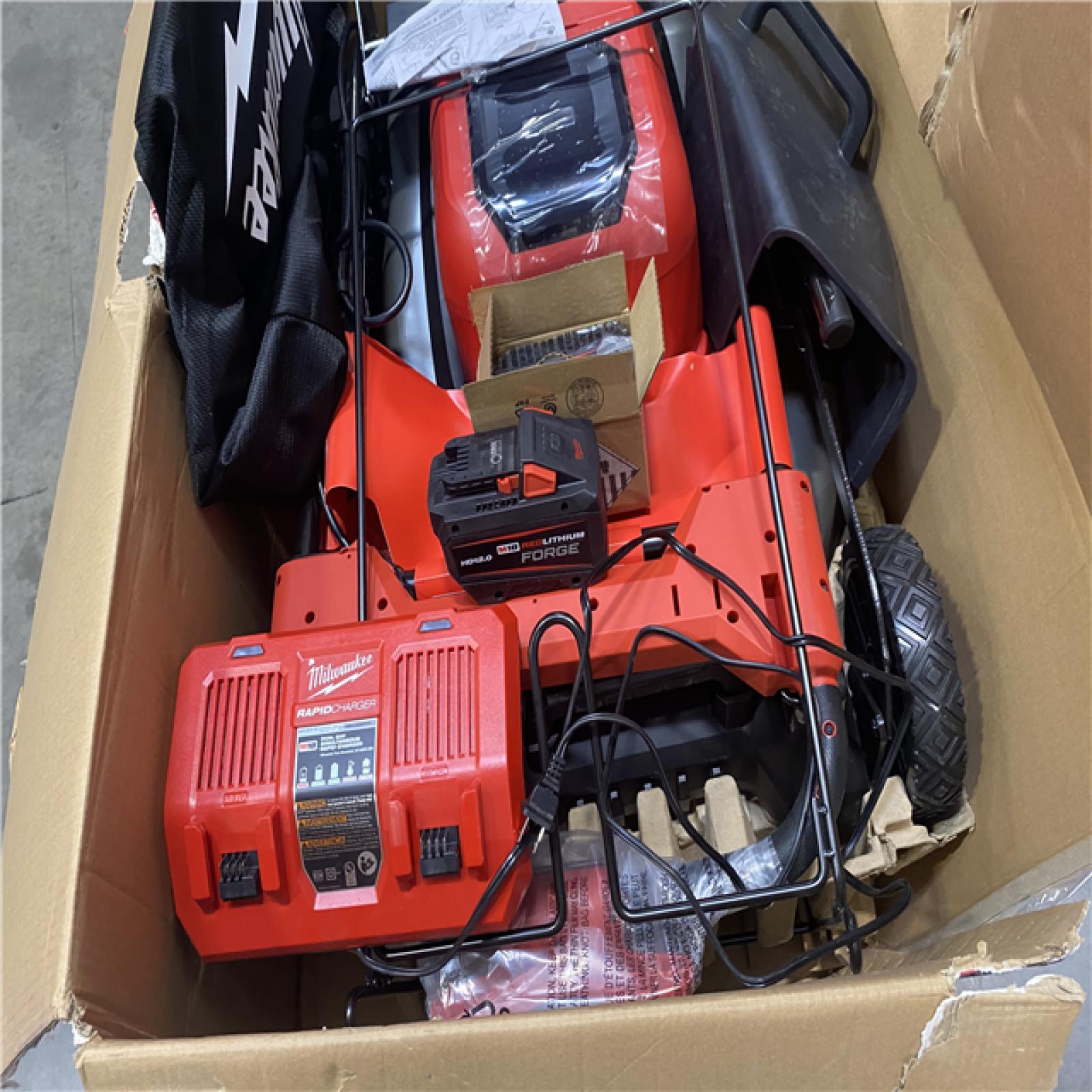 Dallas Location - As-Is 	Milwaukee M18 FUEL Brushless Cordless 21 in Dual Battery  Mower Kit