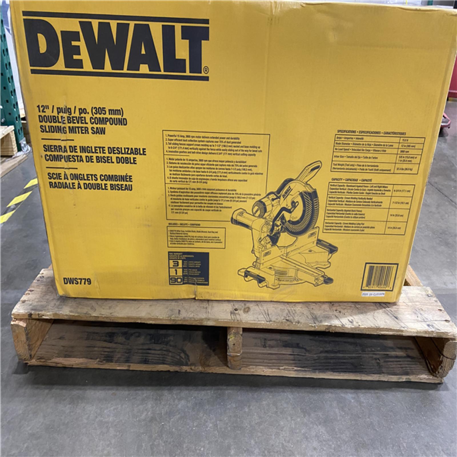 NEW- DeWalt 15 Amps 12 in. Corded Dual-Bevel Sliding Compound Miter Saw