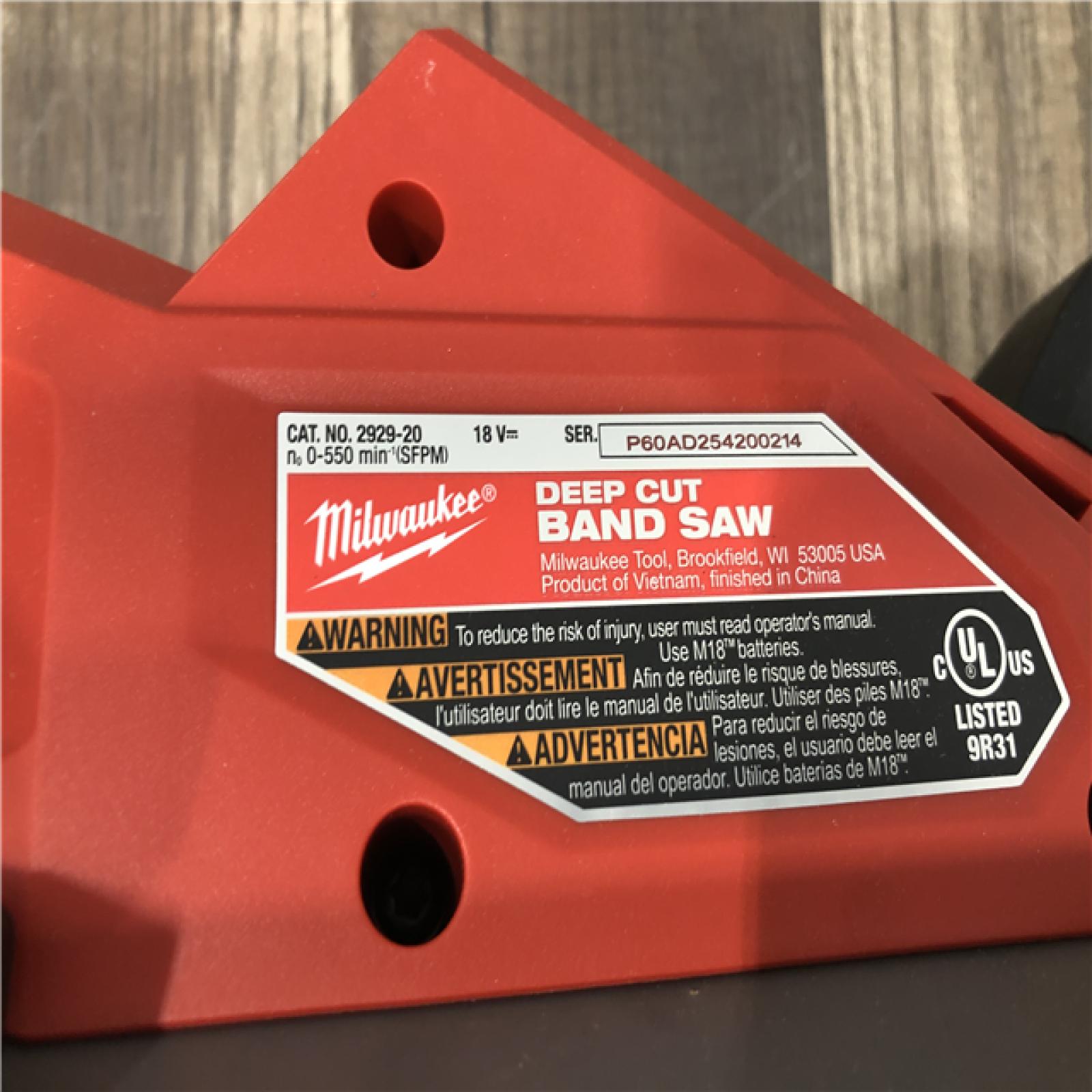 AS-IS Milwaukee FUEL 18V Lithium-Ion Brushless Cordless Deep Cut Band Saw (Tool-Only)