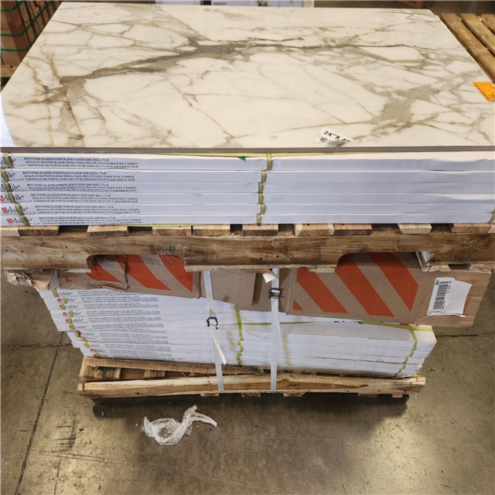 Phoenix NEW Daltile Wenrose Calacatta Topaz 24 in. x 48 in. Polished Porcelain Marble Look Floor and Wall Tile (387 sq. ft./25 case)