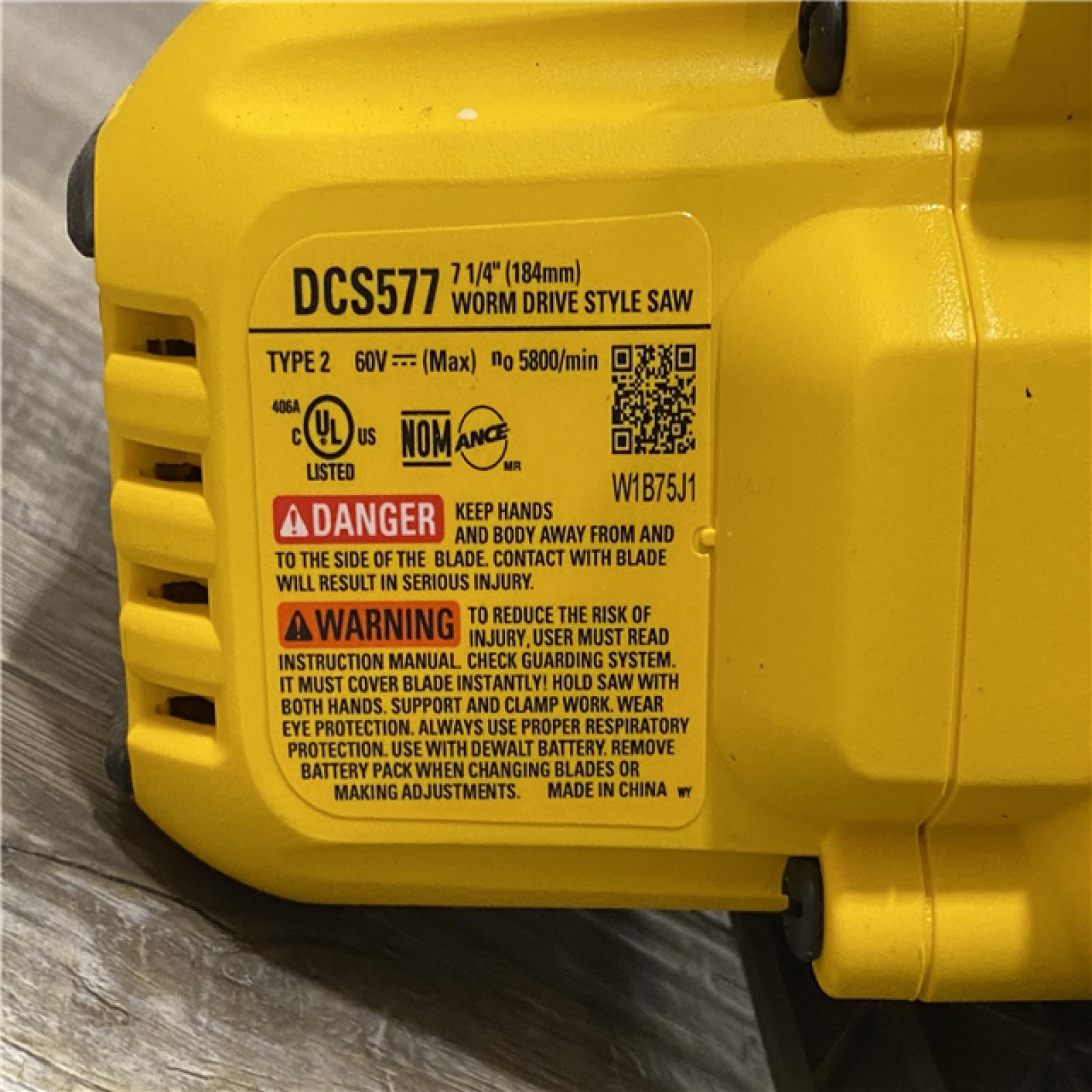 AS-IS DEWALT FLEXVOLT 60V MAX Cordless Brushless 7-1/4 in. Wormdrive Style Circular Saw (Tool Only)