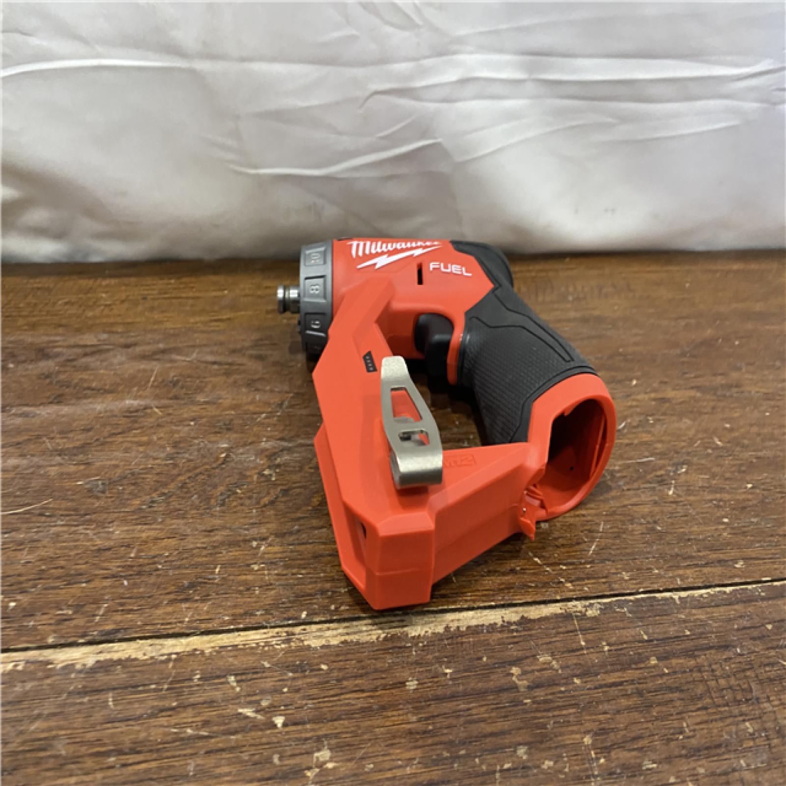 AS-IS Milwaukee M12 FUEL 12V Lithium-Ion Brushless Cordless 4-in-1 Installation 3/8 in. Drill Driver Kit with 4-Tool Heads