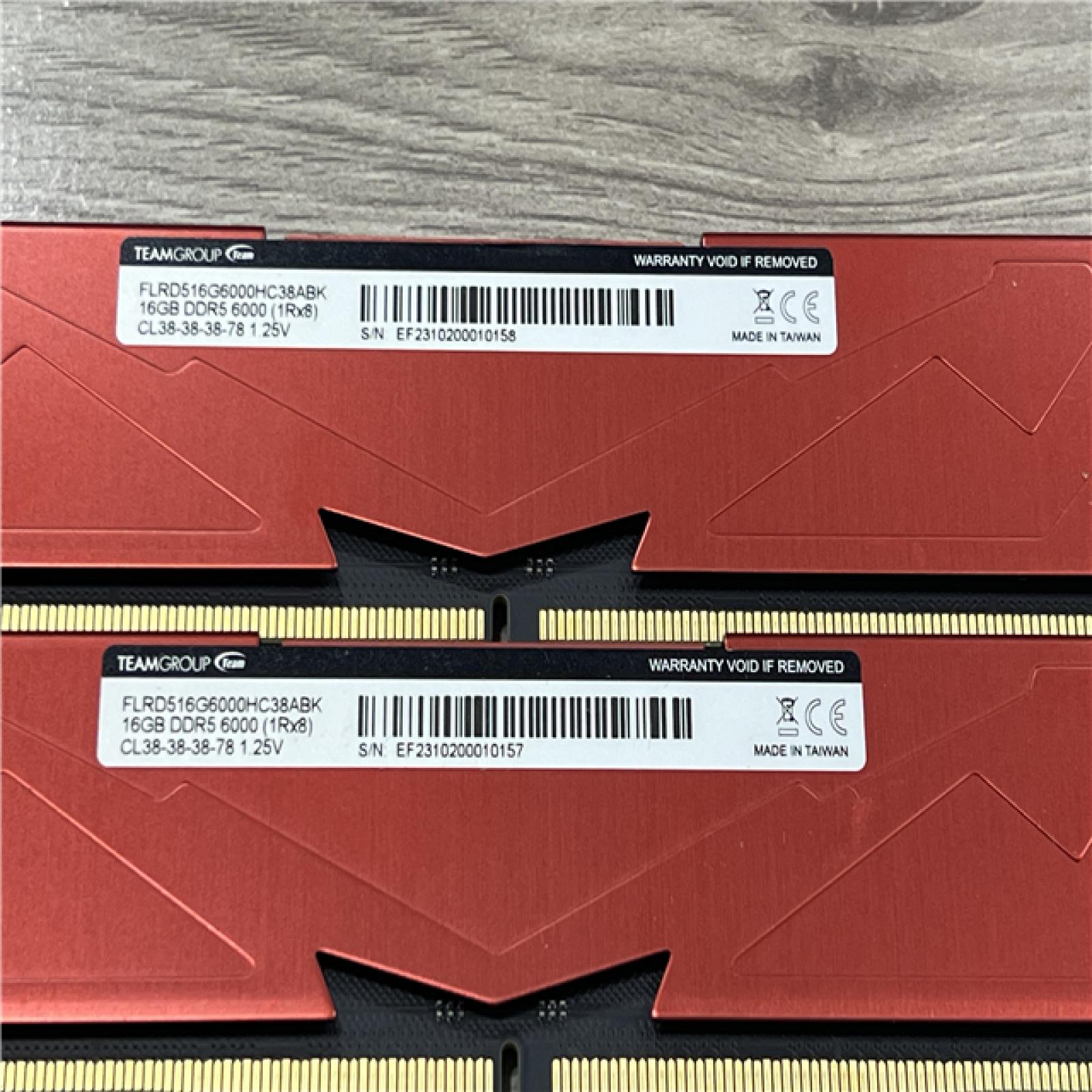 AS-IS Team Group Vulcan alpha 32GB (2 x 16GB) 288-Pin PC RAM DDR5 6000