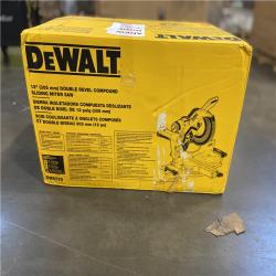 AS-IS - DEWALT 15 Amp Corded 12 in. Double Bevel Sliding Compound Miter Saw, Blade Wrench and Material Clamp