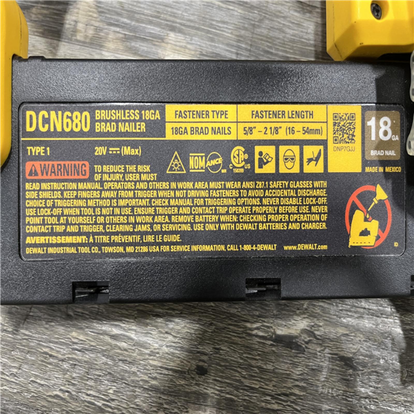 AS-IS DEWALT 20V MAX XR Lithium-Ion Electric Cordless 18-Gauge Brad Nailer (Tool Only)