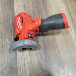AS-IS  Milwaukee  M12 FUEL 12V 3 in. Lithium-Ion Brushless Cordless Cut Off Saw Kit with One 4.0 Ah Battery Charger and Bag