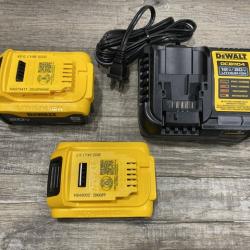 AS-IS DEWALT 20V MAX Lithium-Ion Battery Kit with 5.0Ah and 2.0Ah Battery and Charger