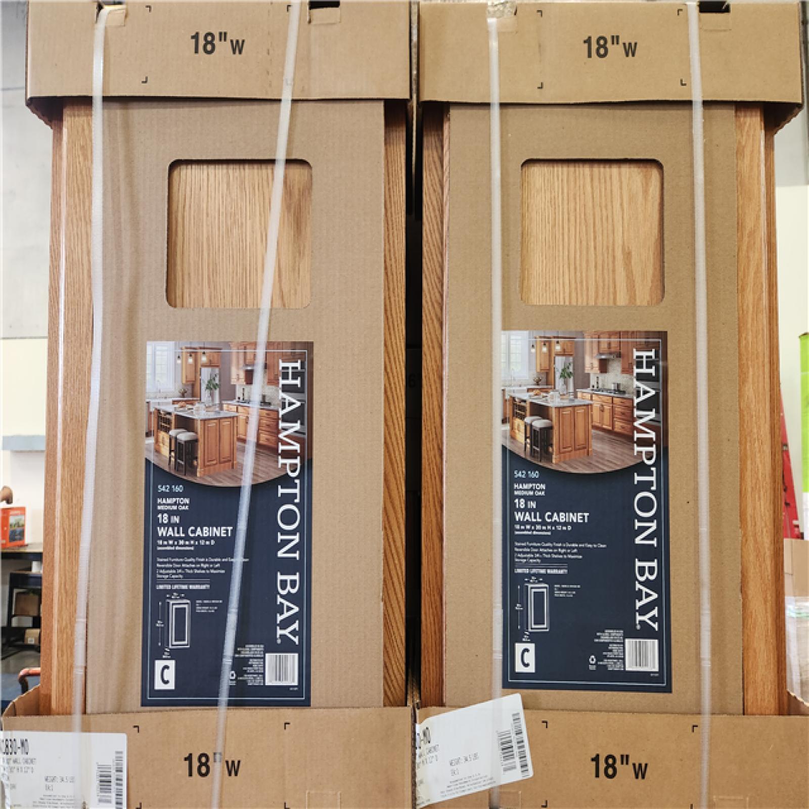 Phoenix Location Hampton Bay Assembled Kitchen Cabinets in Medium Oak Pallet (7 Cabinets)