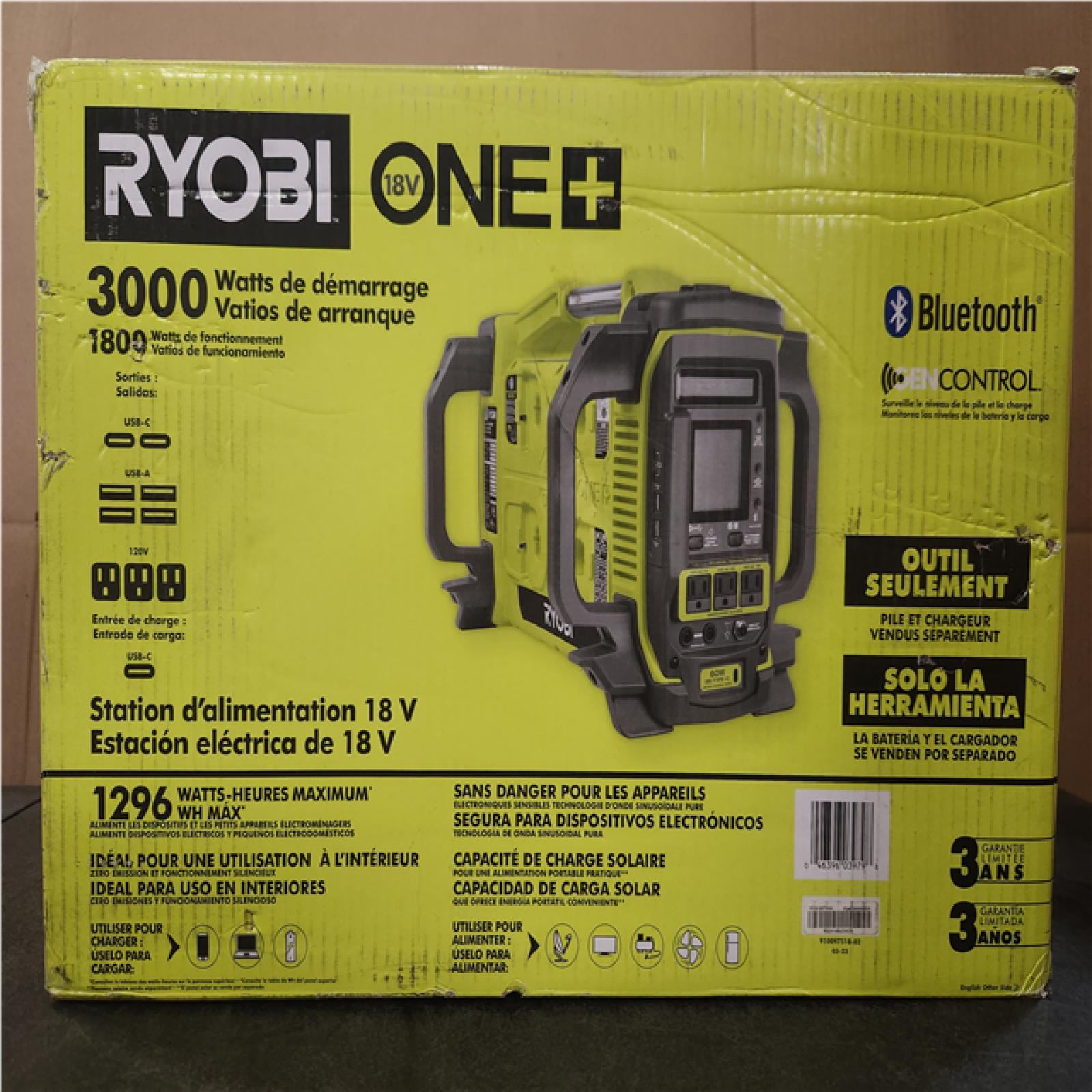 Phoenix NEW RYOBI 18V ONE+ 1800-Watt Portable Battery Inverter Power Station/8-Port Charger (Tool Only)