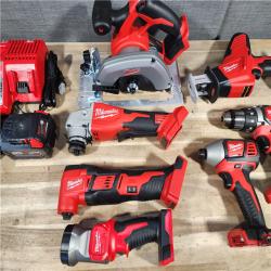 HOUSTON LOCATION - AS-IS (APPEARS LIKE NEW) Milwaukee M18 18-Volt Lithium-Ion Cordless Combo Kit 7-Tool with 2-Batteries, Charger and Tool Bag