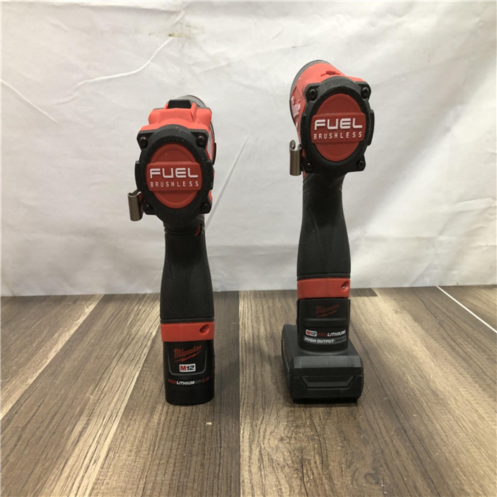 AS-IS Milwaukee FUEL 12-Volt Lithium-Ion Brushless Cordless Hammer Drill and Impact Driver Combo Kit