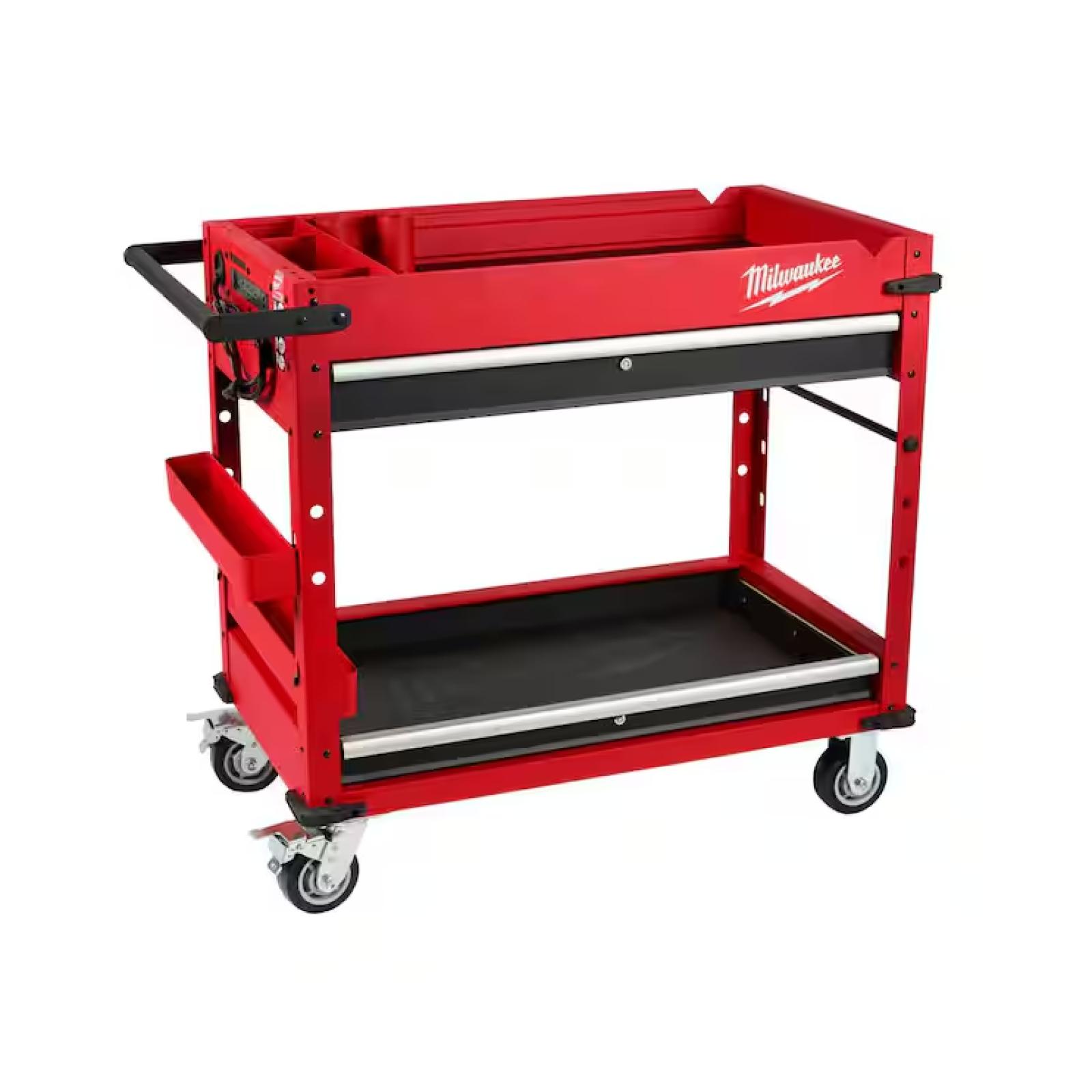 DALLAS LOCATION -  Milwaukee 40 in. 2-Drawer Steel Work Cart