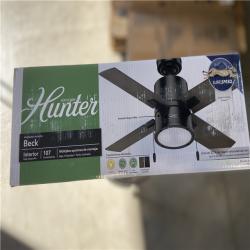 NEW! - Hunter Beck 42 in. LED Indoor Matte Black Ceiling Fan with Light