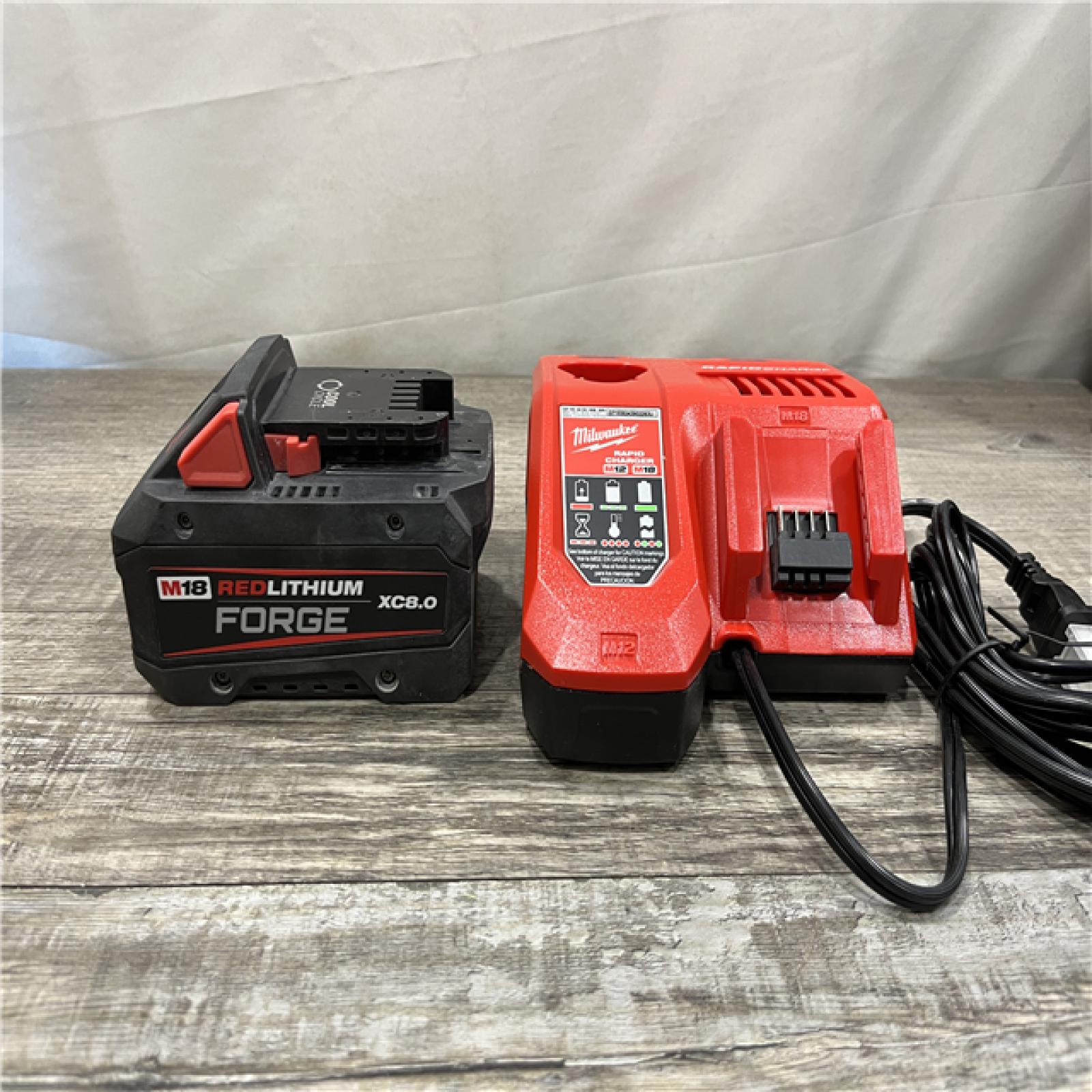 AS-IS Milwaukee 18-Volt Lithium-Ion REDLITHIUM FORGE Starter Kit with 8.0Ah Battery and Rapid Charger