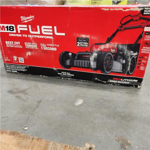 NEW! Milwaukee M18 FUEL Brushless Cordless 21 in. Walk Behind Dual Battery Self-Propelled Mower W/(2) 12.0Ah Battery and Rapid Charger