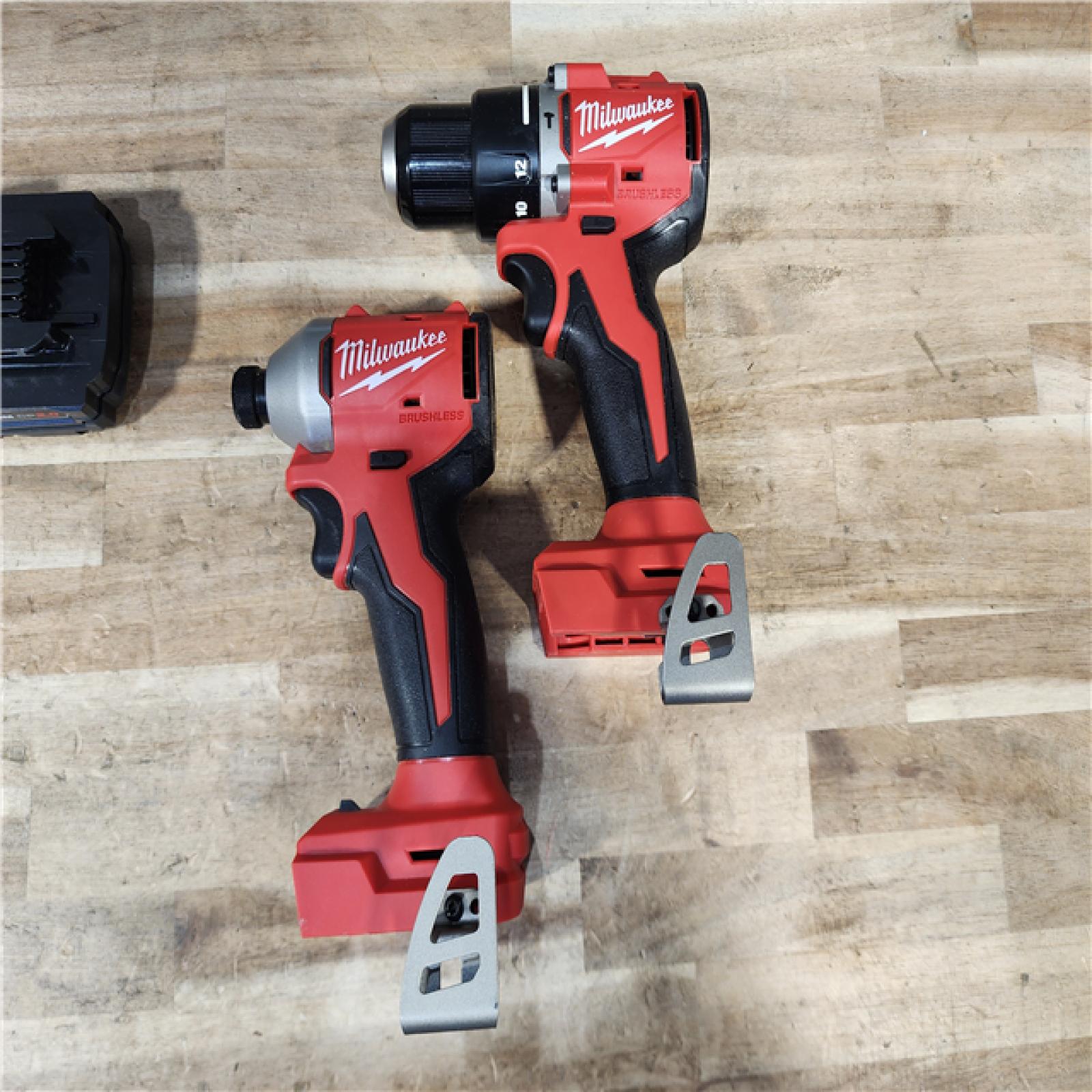 HOUSTON LOCATION - AS-IS Milwaukee 18-Volt Lithium-Ion Brushless Cordless Compact Hammer Drill/Impact Combo Kit