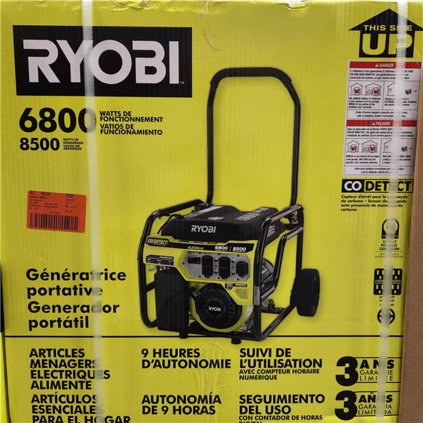 Dallas Location - NEW- RYOBI 6,500-Watt Gasoline Powered Portable Generator