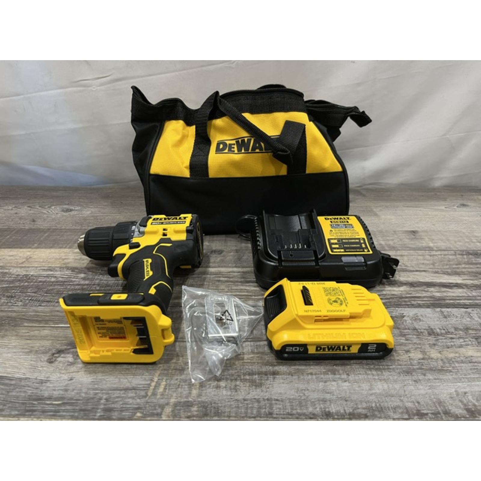 AS-IS DEWALT Atomic 20V Lithium-Ion Cordless Compact 1/2 in. Drill/Driver Kit