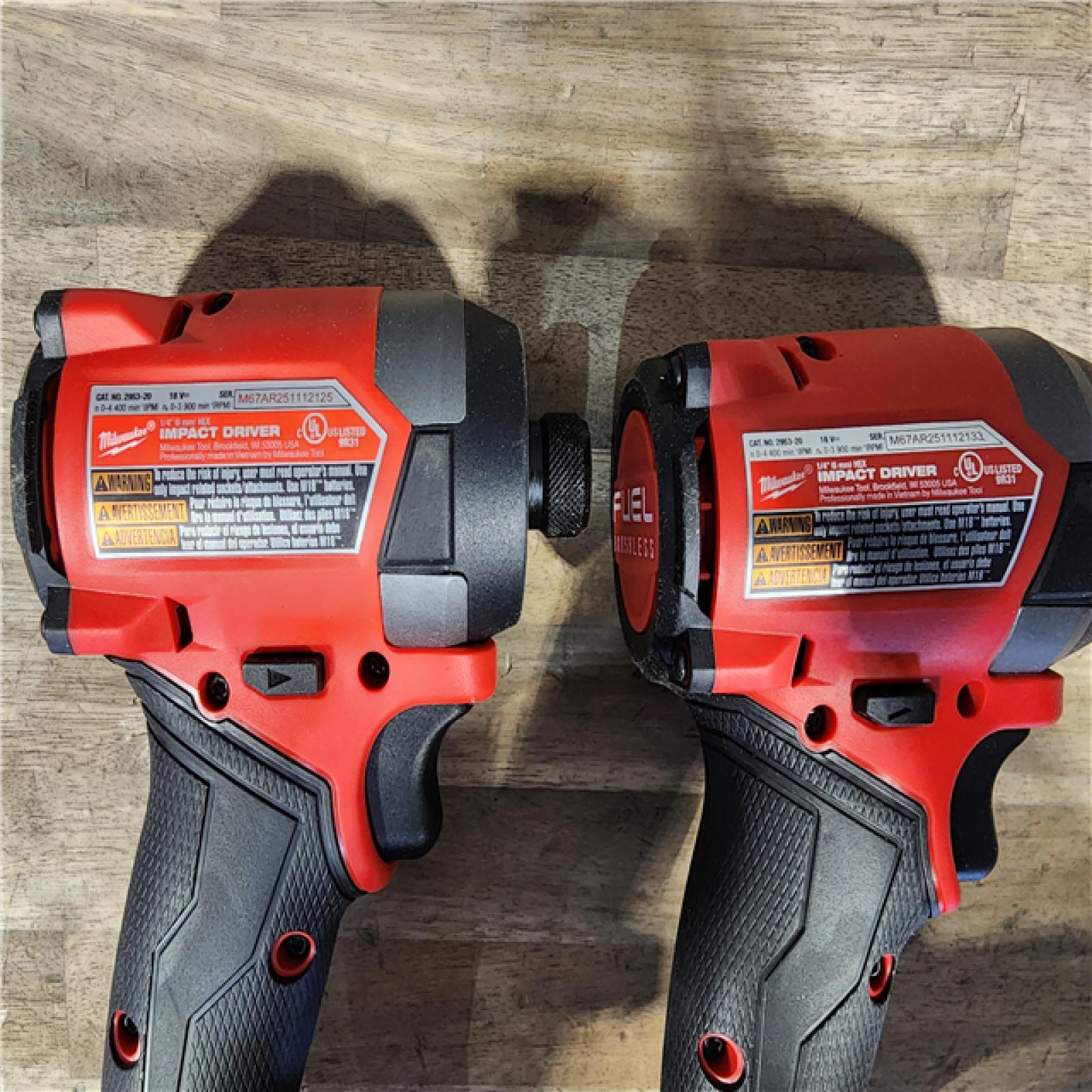 HOUSTON LOCATION - AS-IS (2) Milwaukee 2953-20 18V Lithium-Ion Brushless Cordless 1/4 Hex Impact Driver (Tool-Only)