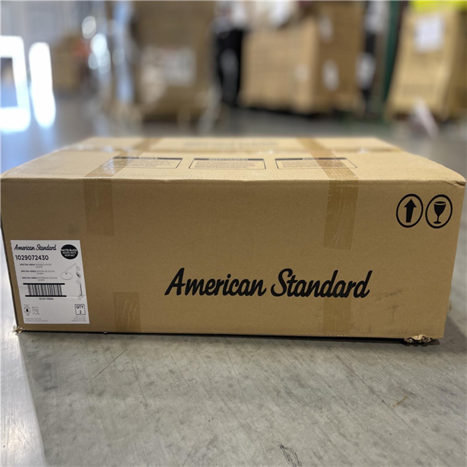 DALLAS LOCATION - NEW! American Standard Spectra Versa 4-Spray Round 24 in. Wall Bar Shower Kit with Hand Shower 1.8 GPM in Matte Black (Lot of 2)