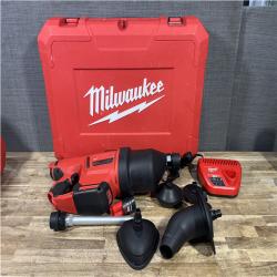 Houston Location AS-IS Milwaukee 12-Volt Lithium-Ion Cordless Drain Cleaning Airsnake Air Gun Kit