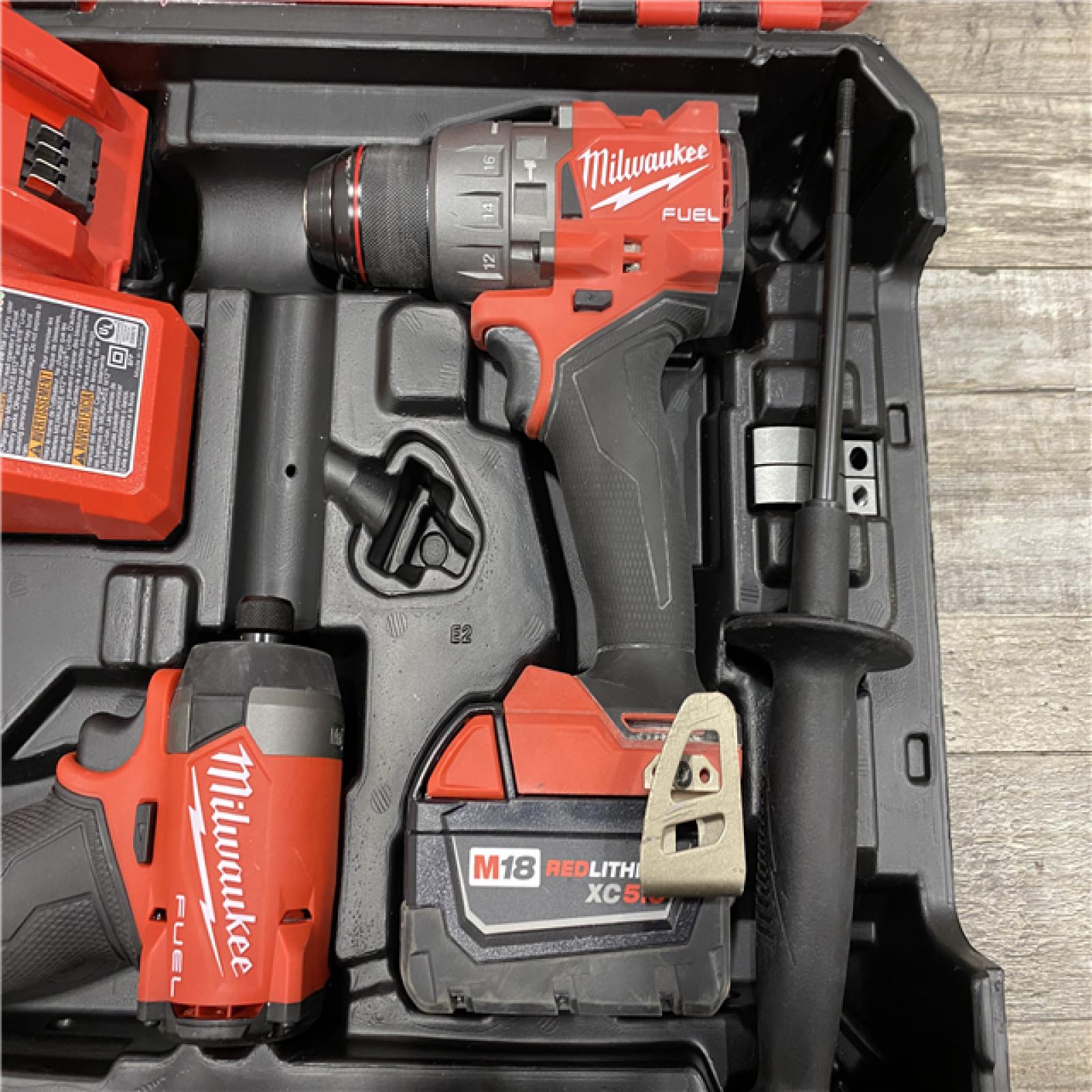 AS-IS Milwaukee 18V Lithium-Ion Brushless Cordless Hammer Drill and Impact Driver Combo Kit