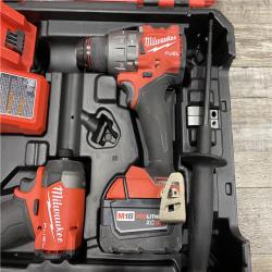 AS-IS Milwaukee 18V Lithium-Ion Brushless Cordless Hammer Drill and Impact Driver Combo Kit