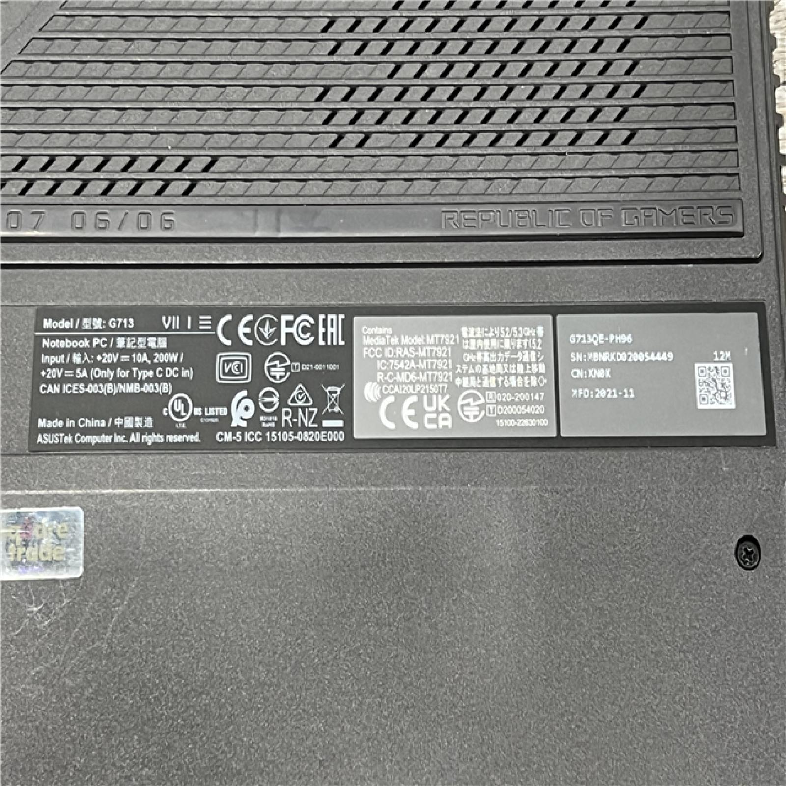 AS-IS Asus ROG Strix G713QE-PH96 17.3 FHD Ryzen 9 5900HX