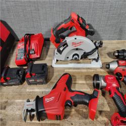 HOUSTON LOCATION - AS-IS M18 18V Lithium-Ion Cordless Combo Kit (5-Tool) with (1) 3.0Ah and (1) 1.5Ah Battery, (1) Charger, (1) Tool Bag