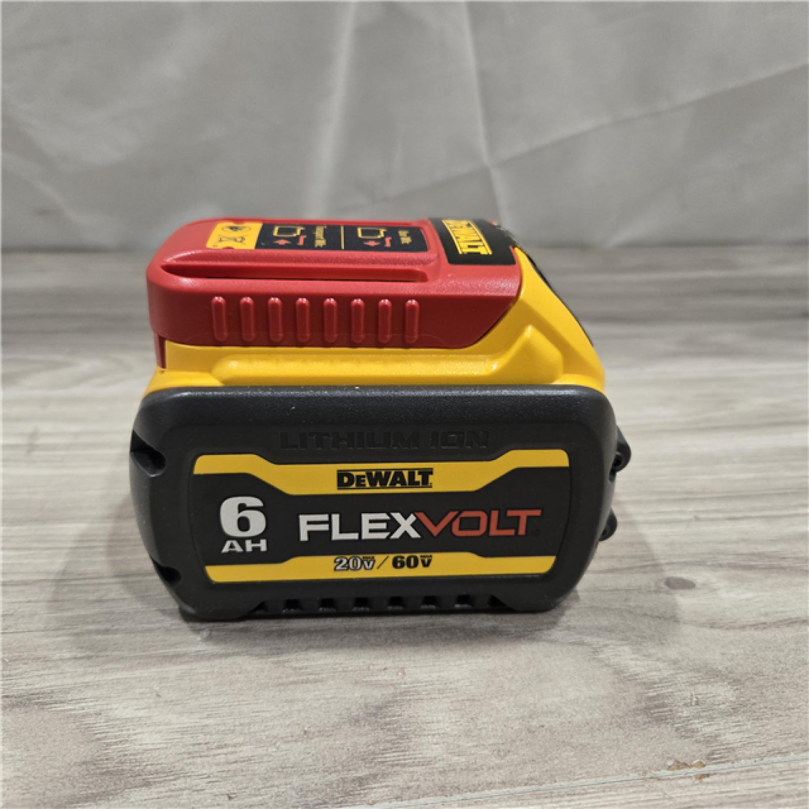 AS-IS DEWALT FLEXVOLT 20V/60V MAX Lithium-Ion 6.0Ah Battery Pack with 6 Amp Output Charger