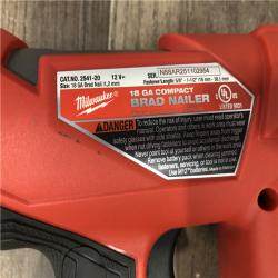 AS-IS Milwaukee FUEL 12-Volt Lithium-Ion Brushless Cordless 18-Gauge 1-1/2 in. Compact Brad Nailer (Tool Only)