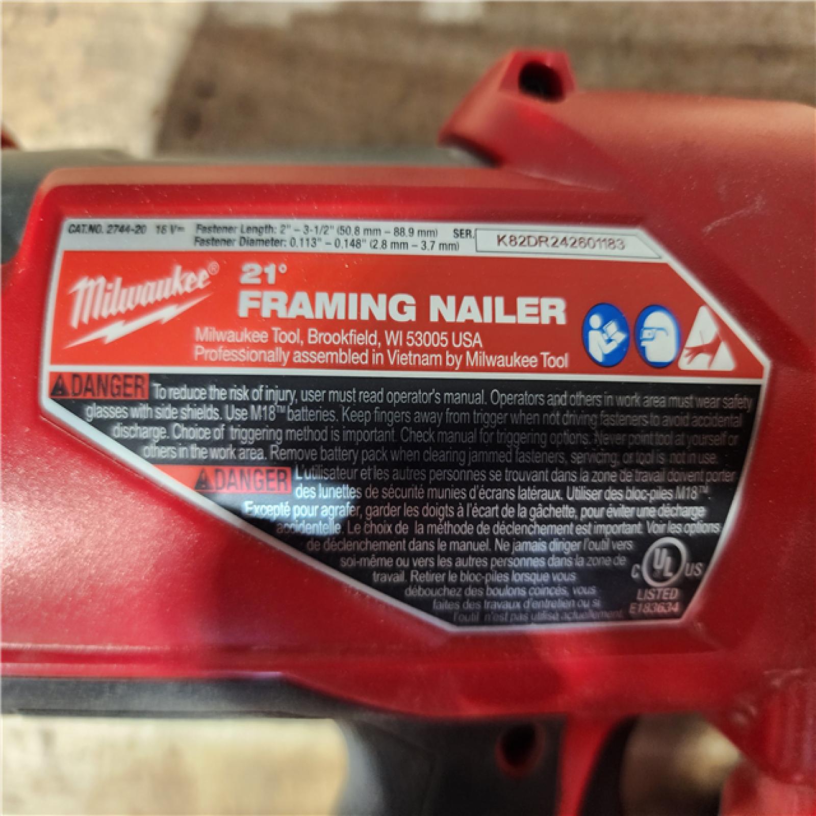 HOUSTON LOCATION - AS - IS Milwaukee FUEL 3-1/2 in. 18-Volt 21-Degree Lithium-Ion Brushless Cordless Framing Nailer (Tool-Only)